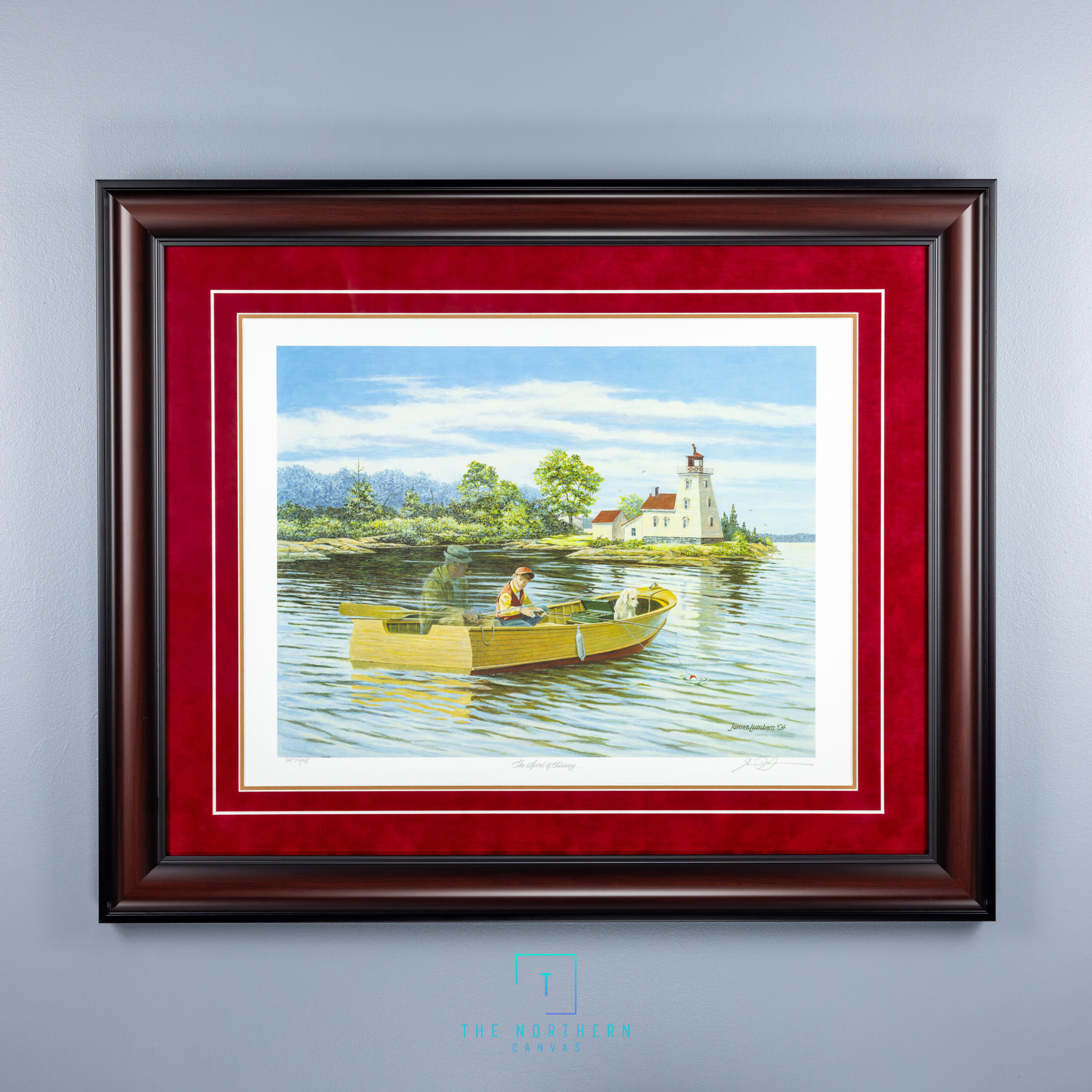 Fishing 34x30 Espresso frame $165